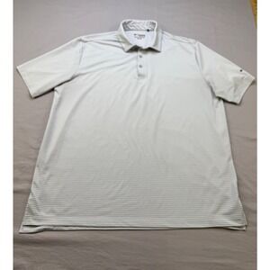 Columbia Golf Mens Omni-Wick Swing Polo Shirt Grey White Striped 2XL 18S14MP